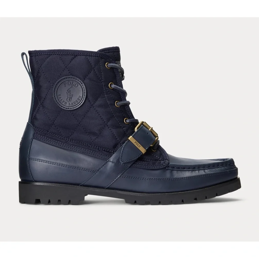 Polo Ralph Lauren Ranger Leather & Quilted Canvas Boot - Picture 1 of 4